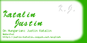 katalin justin business card